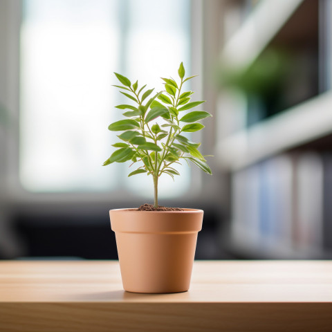 Desk plant in a pot