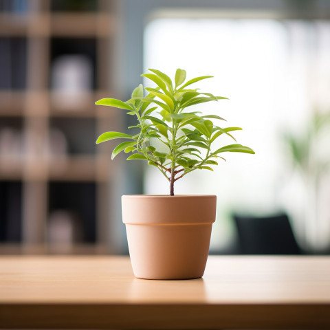 Desk plant in a pot