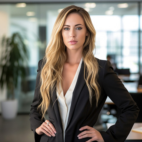 Elegant lawyer in a contemporary workspace