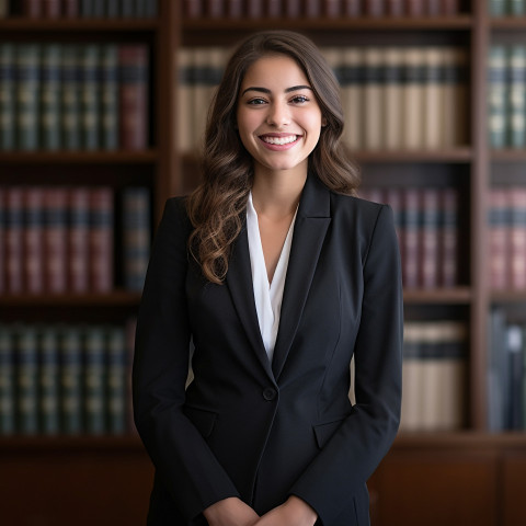 Friendly female attorney with a reassuring and approachable demeanor