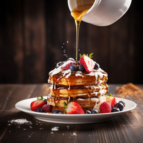 Sweetening a dessert with a drizzle of honey