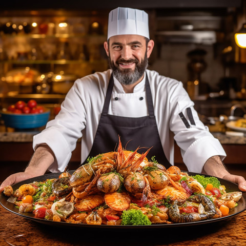 Restaurant chef showcases delectable seafood creation