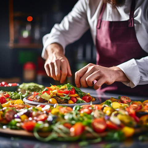 Create an eye catching appetizer platter with colorful ingredient