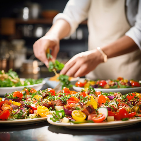 Create an eye catching appetizer platter with colorful ingredient