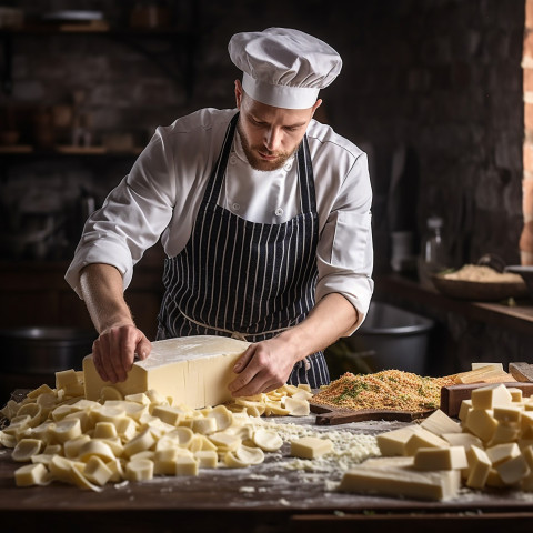 Aspiring chef shreds mozzarella for a homemade pizza