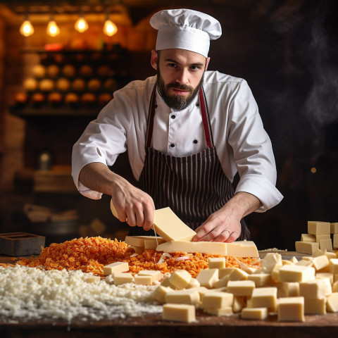 Aspiring chef shreds mozzarella for a homemade pizza