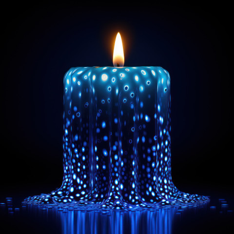 Blue candlestick in dark background