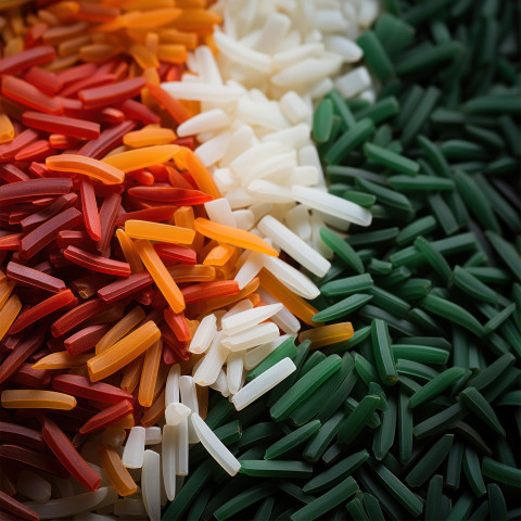 The indian flag recreated using rice a colorful and appetizing representation in orange green and white grains