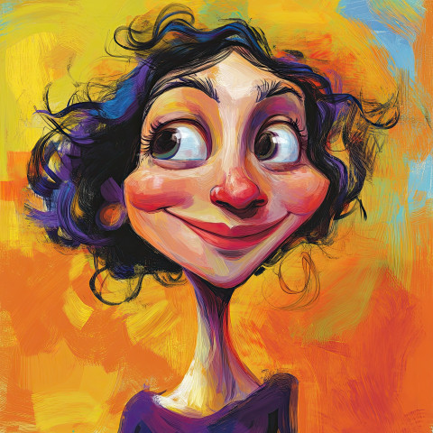 A Woman, drawn in the style of caricature art