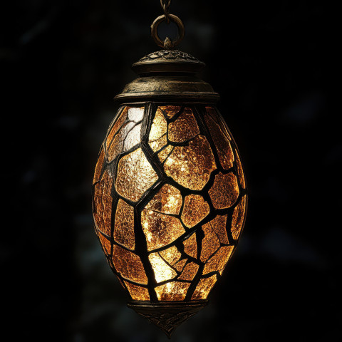 A cracked lantern shining with golden seams