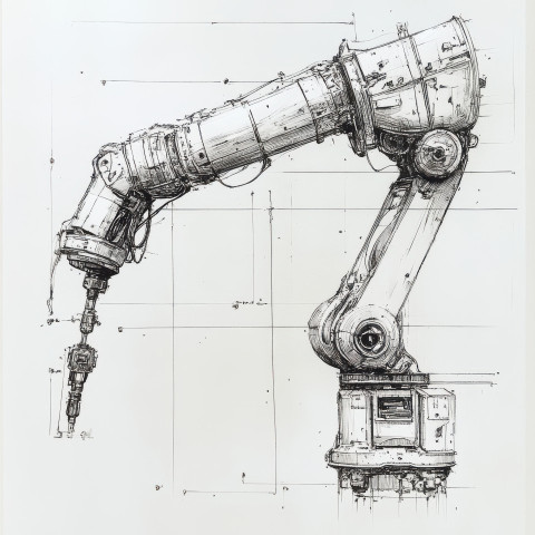 Ai powered robot arm with joints motors and wiring details