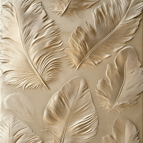 Embossed feathers gently fluttering in the wind showcasing delicate texture and movement