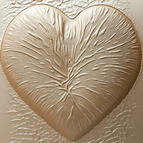 Embossed heart with lifelines pulsing outward representing love and vitality