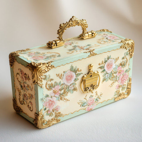 Cartonnage briefcase holding tiny documents