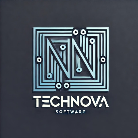 Minimalist typographic logo for TechNova