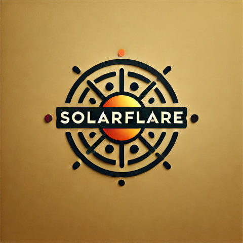 Minimalist typographic logo for SolarFlare