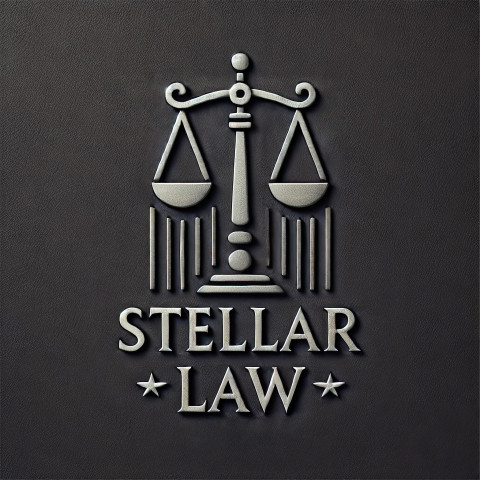 Minimalist typographic logo for StellarLaw