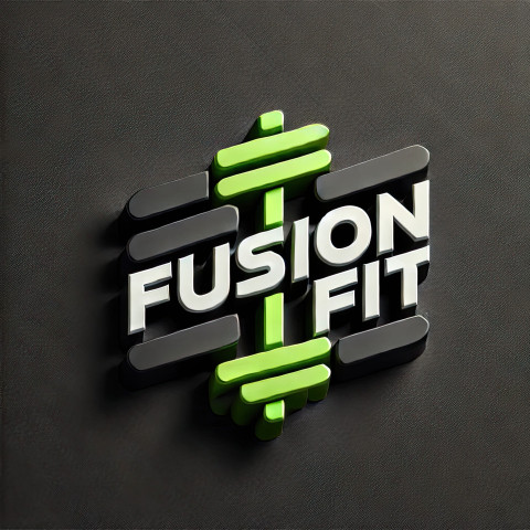 Minimalist typographic logo for FusionFit