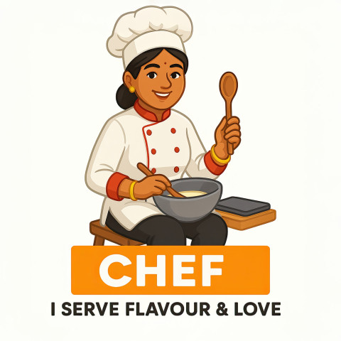 Indian woman chef wearing white coat and hat
