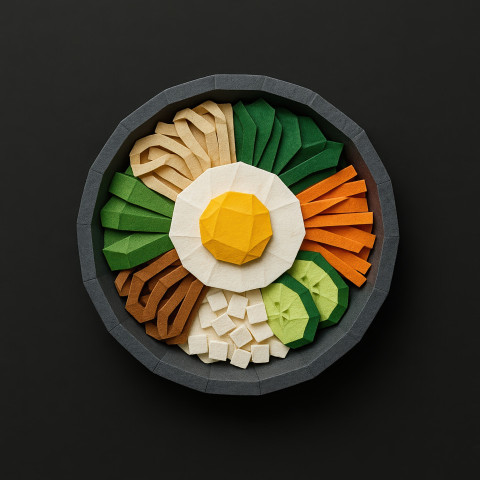 Korean bibimbap bowl with egg