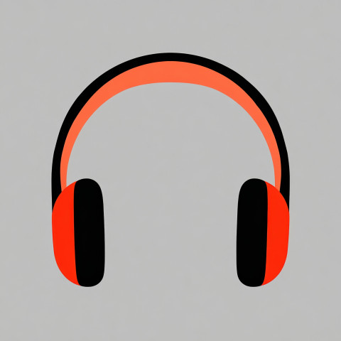 Flat two-tone icon of headphones Flat two-tone icon of headphones
