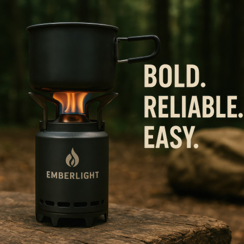 Compact camping stove outdoors with sharp detail and warm lighting showing travel adventure and cooking gear Compact camping stove outdoors with sharp detail and warm lighting showing travel adventure and cooking gear