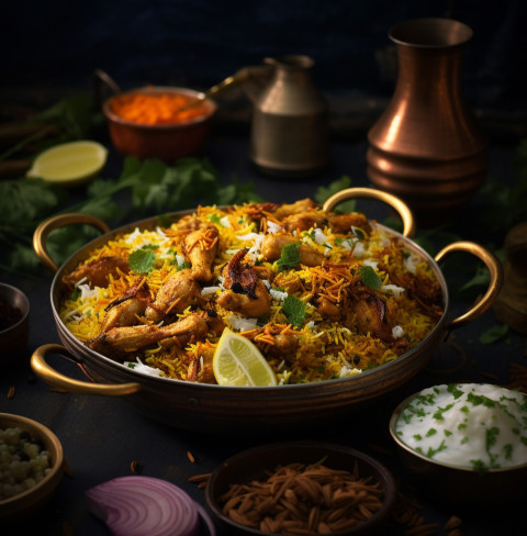 Scrumptious Vegetable Biryani Stock Image A Vegetarian Symphony.