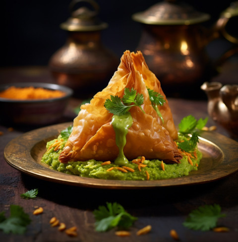 A photo of Samosa, food photography