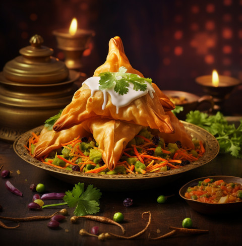 A photo of Samosa, food photography