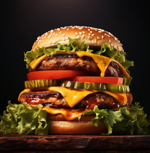 A photo of a cheeseburger, food photography, advertising-inspired