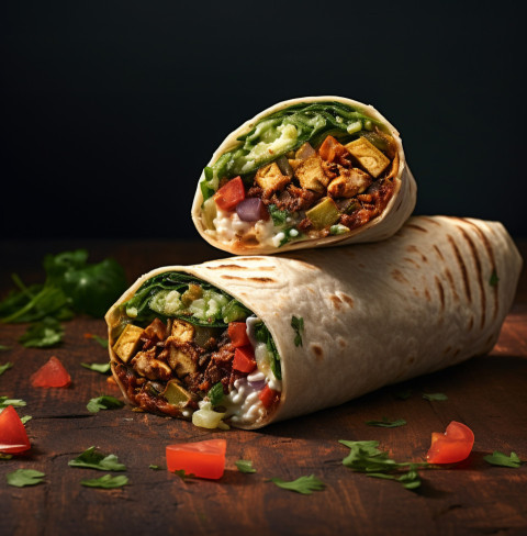 A photo of a Burrito, fast food advertisement stock images