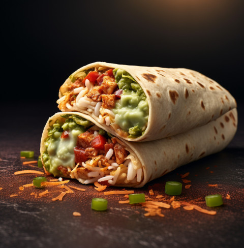 A photo of a Burrito, fast food advertisement stock images