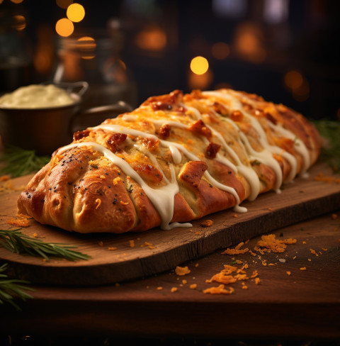 A photo of a Calzone, fast food advertisement stock images