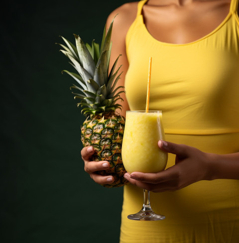 A photo of a Pineapple juice, beverage advertisement photography inspiration