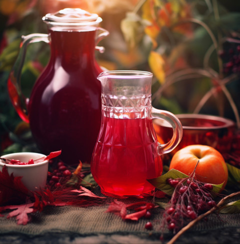 A photo of a Cranberry juice, beverage advertisement photography inspiration