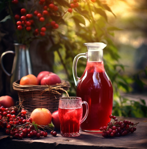 A photo of a Cranberry juice, beverage advertisement photography inspiration