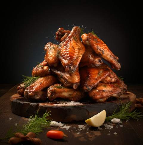 A photo of a Chicken wings, fast food advertisement stock images