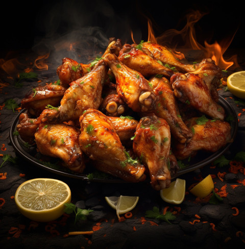 A photo of a Chicken wings, fast food advertisement stock images