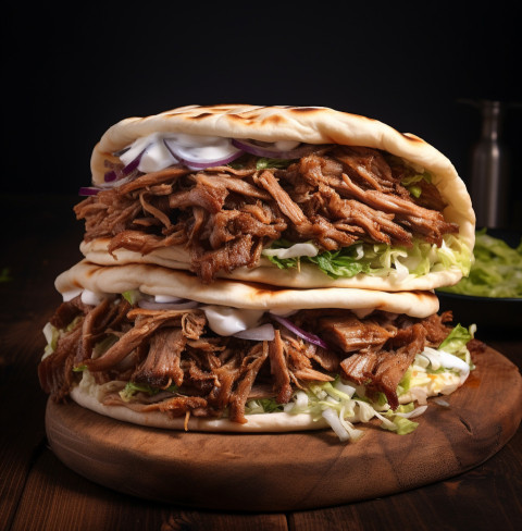 A photo of a Doner kebab, fast food advertisement stock images