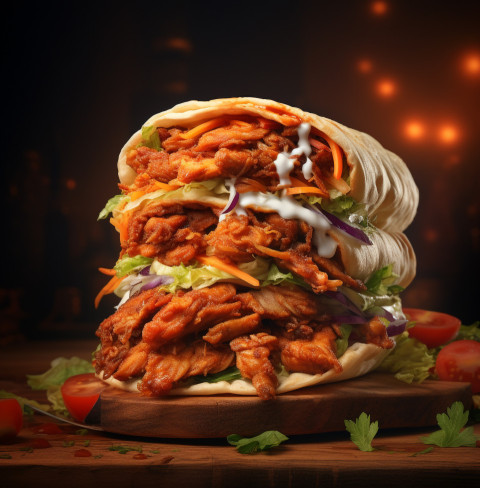 A photo of a Doner kebab, fast food advertisement stock images