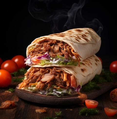 A photo of a Doner kebab, fast food advertisement stock images