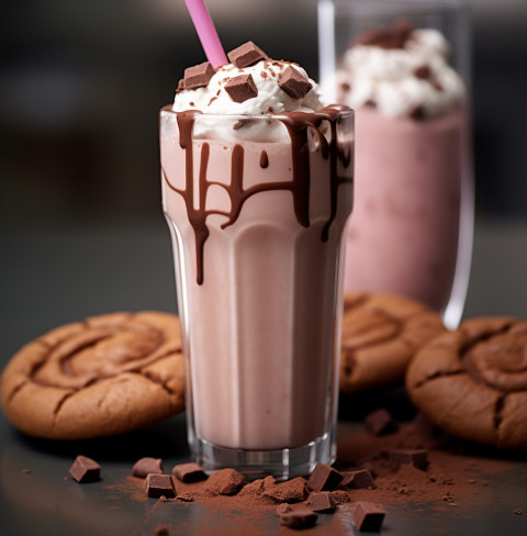 A photo of a Nutella milkshake, beverage advertisement photography inspiration