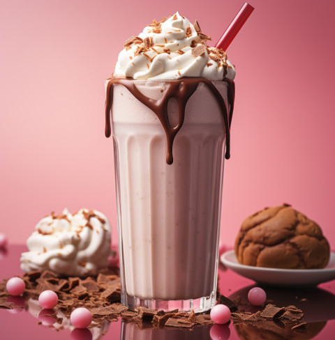 A photo of a Nutella milkshake, beverage advertisement photography inspiration