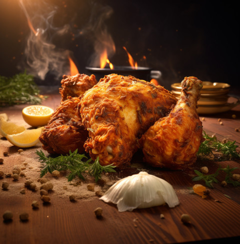 A photo of a Fried chicken, fast food advertisement stock images