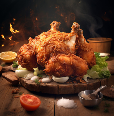 A photo of a Fried chicken, fast food advertisement stock images