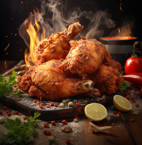 A photo of a Fried chicken, fast food advertisement stock images