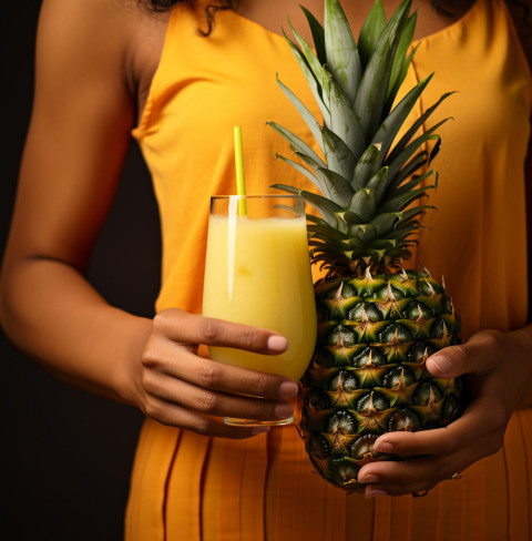 A photo of a Pineapple juice, beverage advertisement photography inspiration