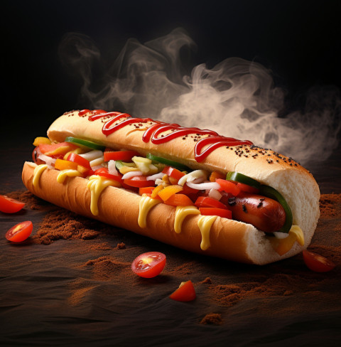 A photo of a Hot dog, fast food advertisement stock images