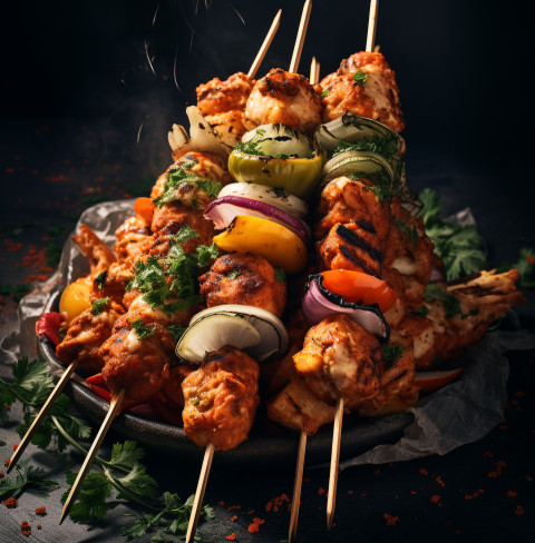 A photo of a Kebabs, fast food advertisement stock images