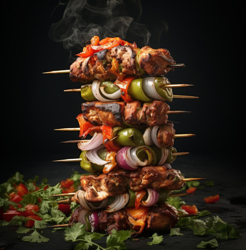 A photo of a Kebabs, fast food advertisement stock images